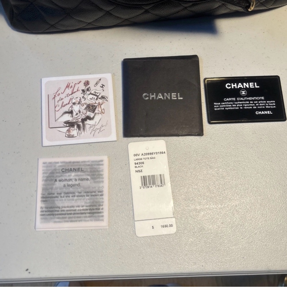 Chanel GST Grand Shopping Tote Black Caviar Leather Gold Hardware Auth Card Box - Picture 4 of 12